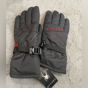 NEW Mens Spyder black winter gloves size L / XL- NWT